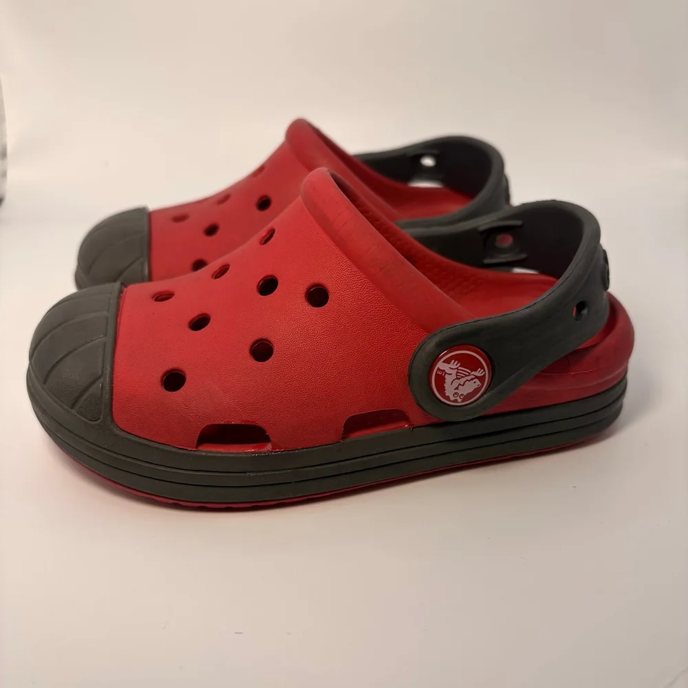 Baby Crocs Water Shoes Red‎ Gray C8